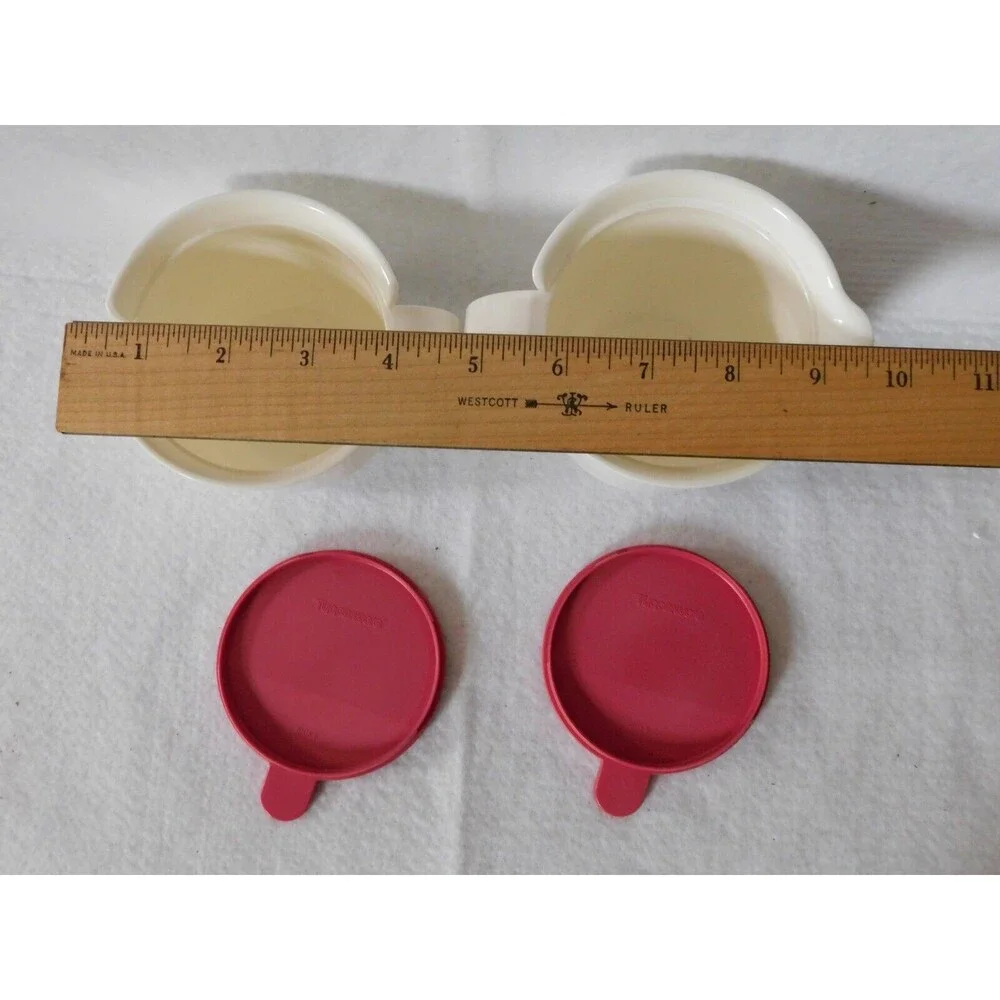 Tupperware SUGAR & CREAMER Set White with Pink Lids